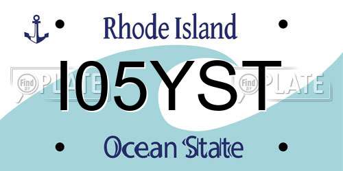 I05YST Rhode Island License Plate