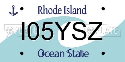 I05YSZ Rhode Island License Plate