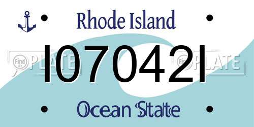 I07042I Rhode Island License Plate