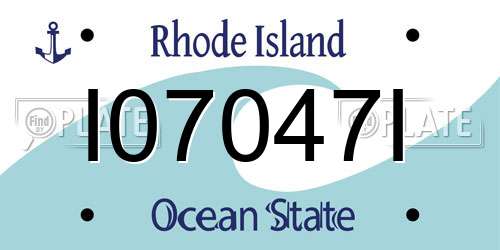 I07047I Rhode Island License Plate