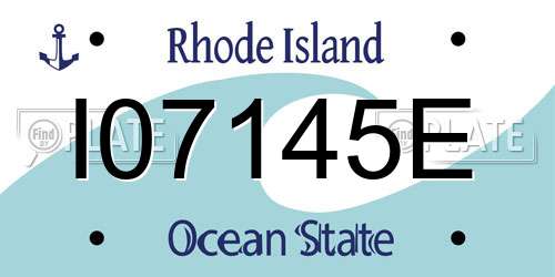 I07145E Rhode Island License Plate