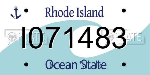 I071483 Rhode Island License Plate