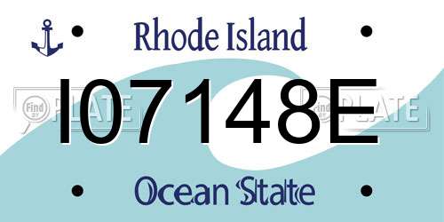 I07148E Rhode Island License Plate