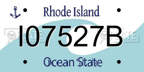 I07527B Rhode Island License Plate