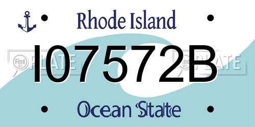 I07572B Rhode Island License Plate
