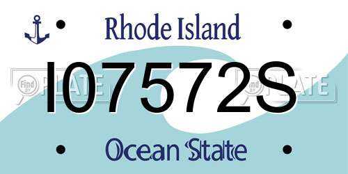 I07572S Rhode Island License Plate