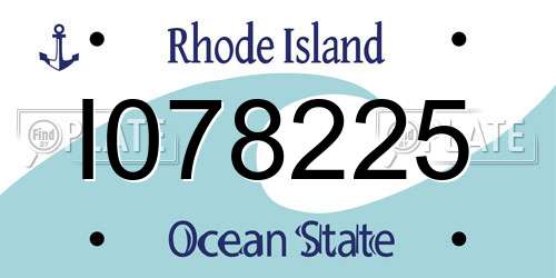 I078225 Rhode Island License Plate