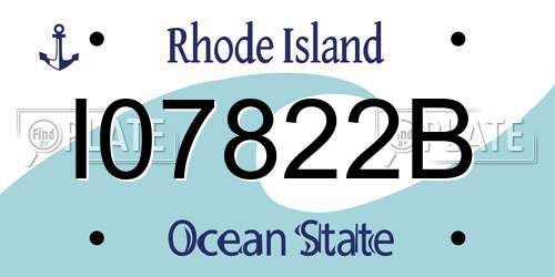 I07822B Rhode Island License Plate