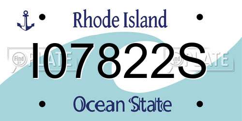 I07822S Rhode Island License Plate