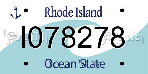 I078278 Rhode Island License Plate