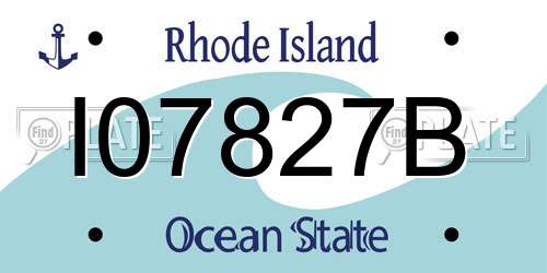 I07827B Rhode Island License Plate