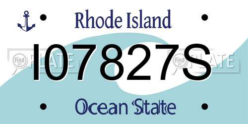 I07827S Rhode Island License Plate