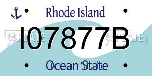 I07877B Rhode Island License Plate
