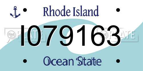 I079163 Rhode Island License Plate