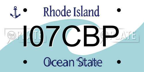 I07CBP Rhode Island License Plate