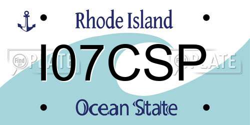I07CSP Rhode Island License Plate