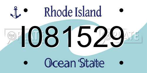 I081529 Rhode Island License Plate