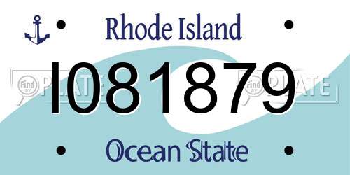 I081879 Rhode Island License Plate