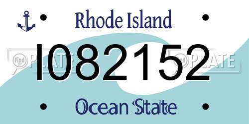 I082152 Rhode Island License Plate