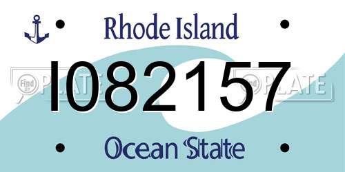 I082157 Rhode Island License Plate