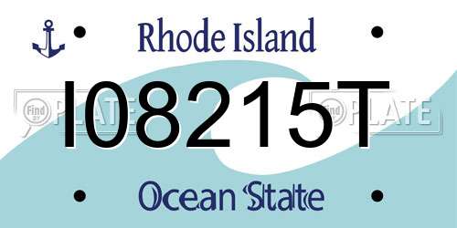 I08215T Rhode Island License Plate