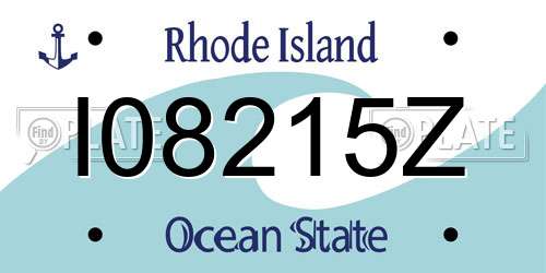 I08215Z Rhode Island License Plate