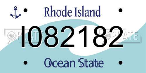 I082182 Rhode Island License Plate