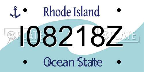 I08218Z Rhode Island License Plate