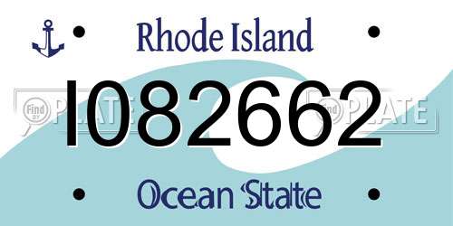 I082662 Rhode Island License Plate