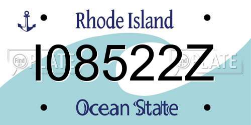 I08522Z Rhode Island License Plate