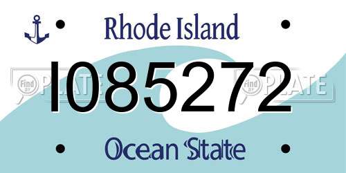 I085272 Rhode Island License Plate