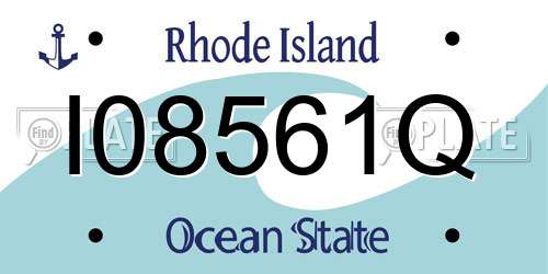 I08561Q Rhode Island License Plate
