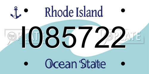 I085722 Rhode Island License Plate