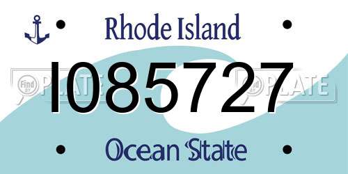 I085727 Rhode Island License Plate