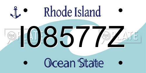 I08577Z Rhode Island License Plate