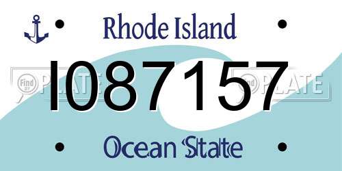 I087157 Rhode Island License Plate