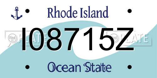 I08715Z Rhode Island License Plate