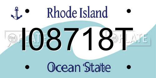 I08718T Rhode Island License Plate