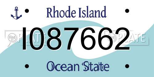 I087662 Rhode Island License Plate