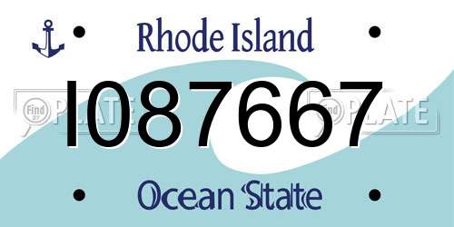 I087667 Rhode Island License Plate