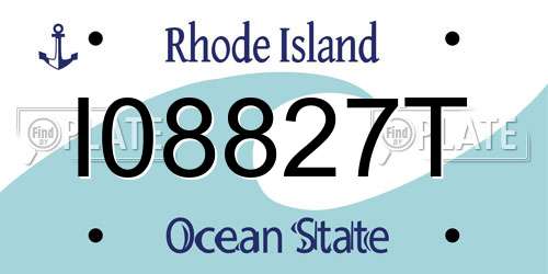 I08827T Rhode Island License Plate