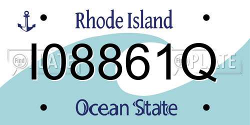 I08861Q Rhode Island License Plate