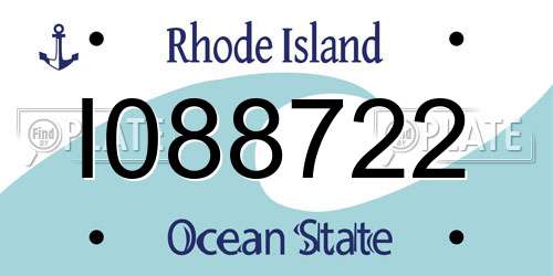 I088722 Rhode Island License Plate