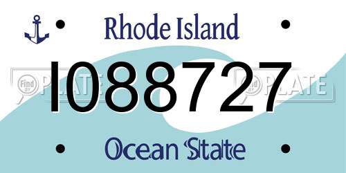 I088727 Rhode Island License Plate