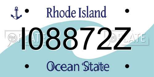 I08872Z Rhode Island License Plate