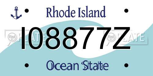 I08877Z Rhode Island License Plate