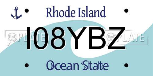 I08YBZ Rhode Island License Plate