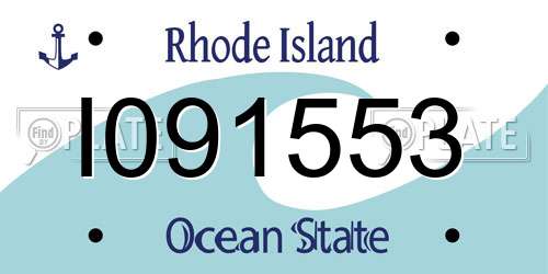 I091553 Rhode Island License Plate