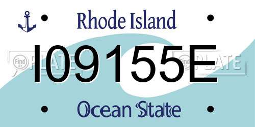 I09155E Rhode Island License Plate
