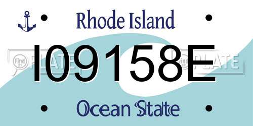 I09158E Rhode Island License Plate